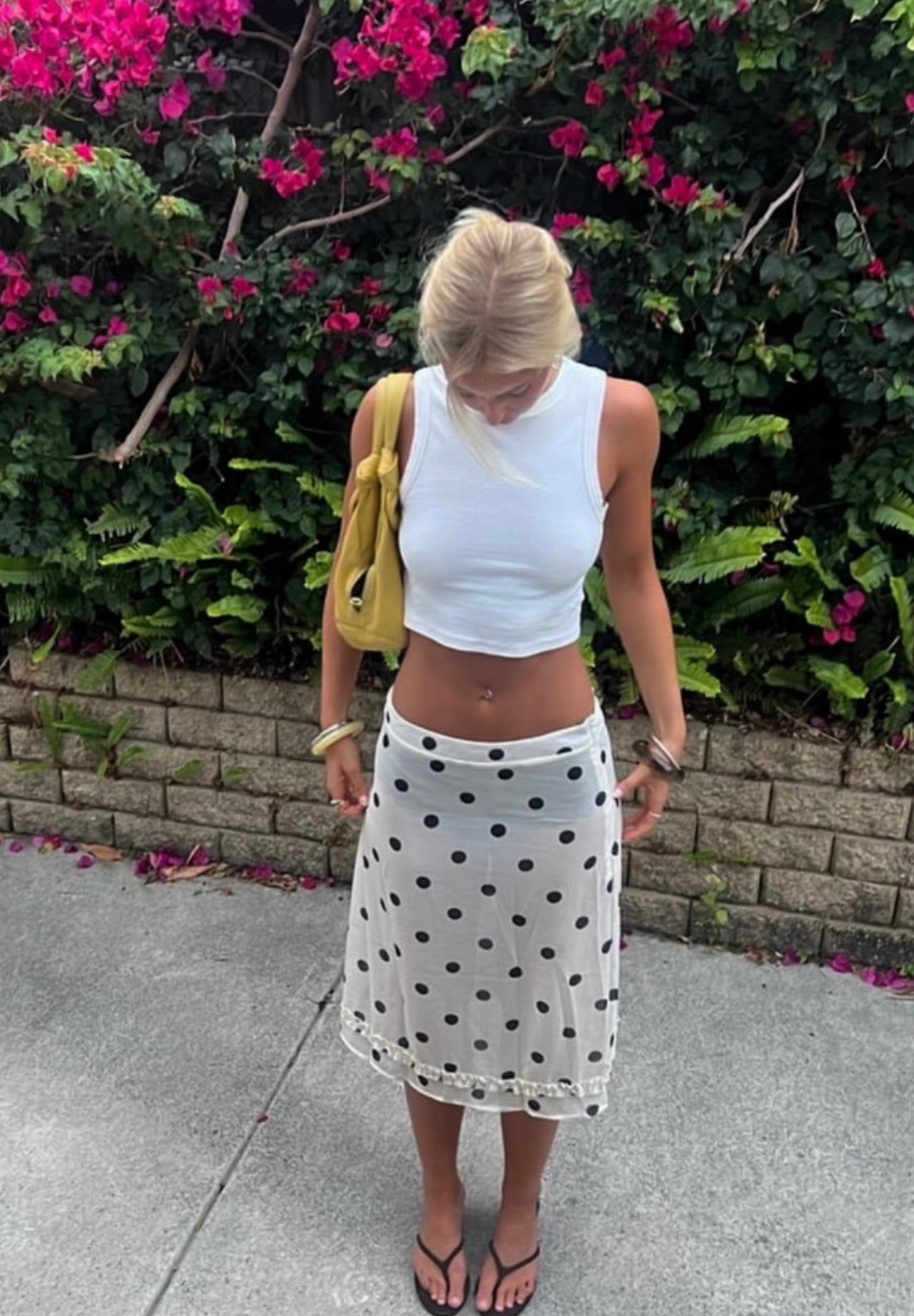 Polka dot midi skirt