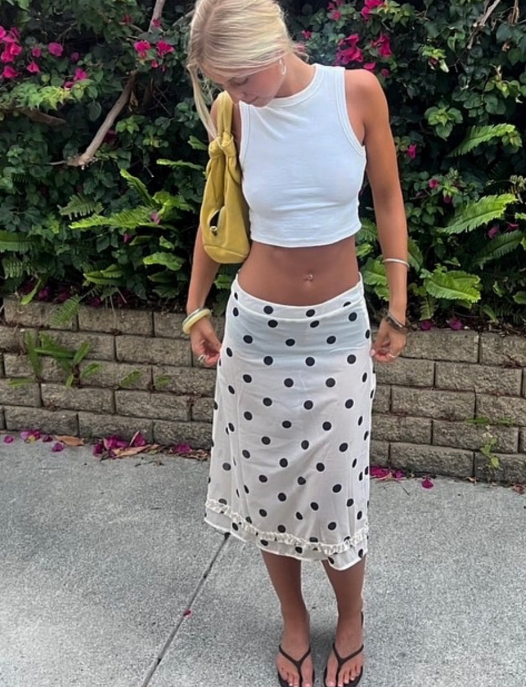 Polka dot midi skirt