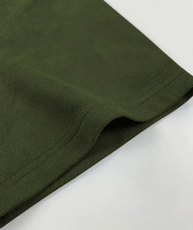 OVERSIZED SUADE TEE - KHAKI