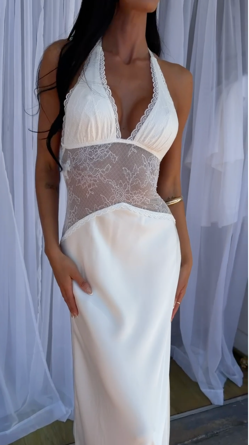 Muse Lace Halter Gown