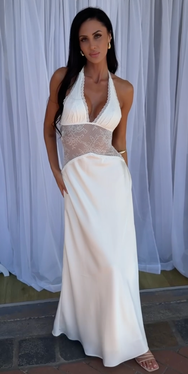 Muse Lace Halter Gown