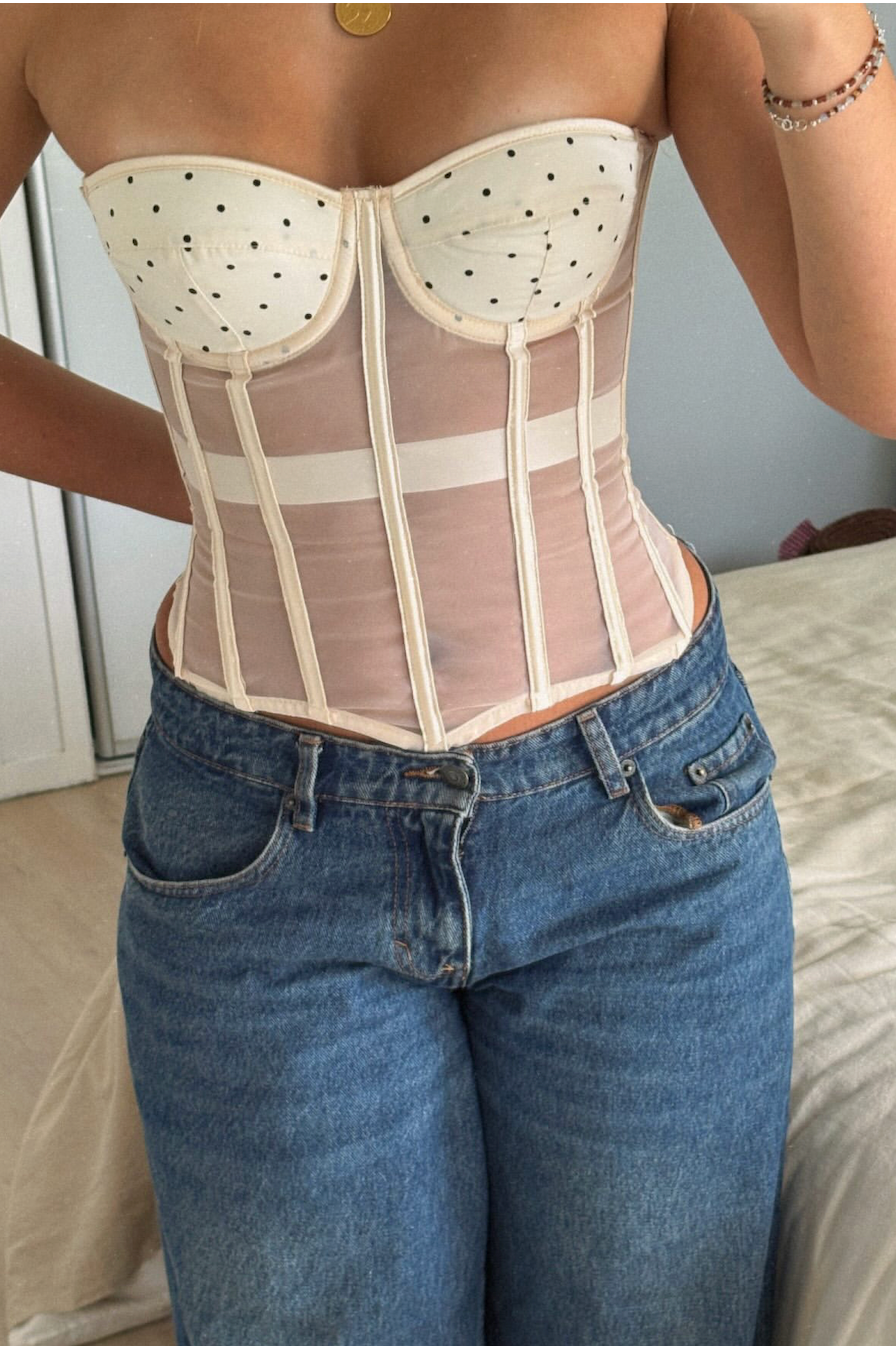 Ivory Sheer Panel Corset