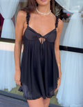 The Black Pleated Muse BabyDoll Mini Dress